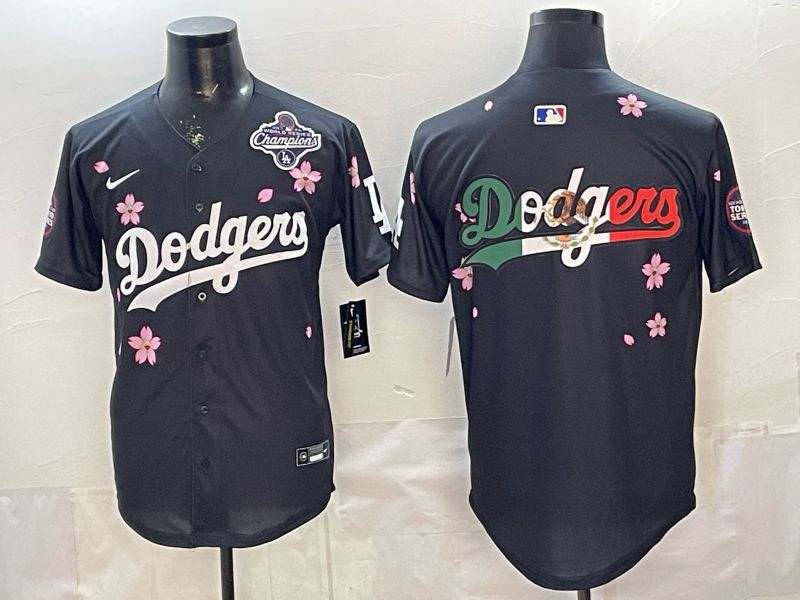 Men Nike 2026 Los Angeles Dodgers Blank Black Sakura Edition Game MLB Jersey 007